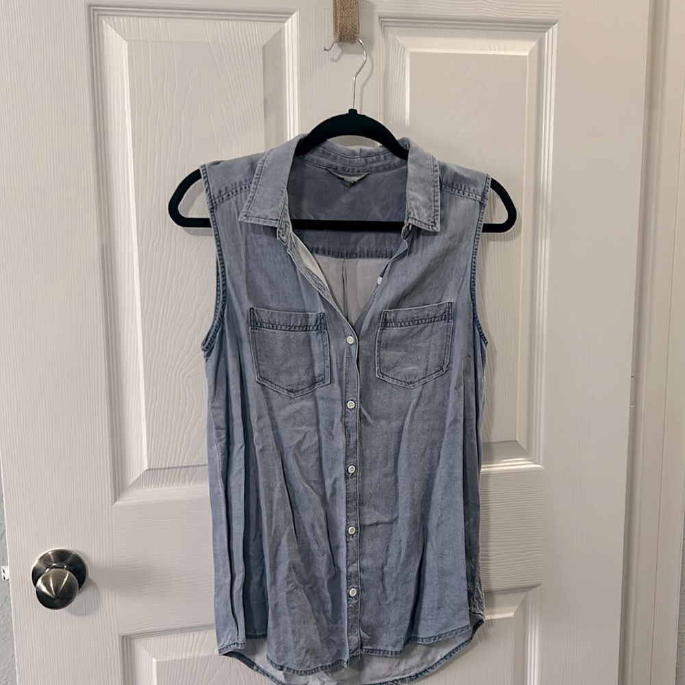 Super soft button down denim top